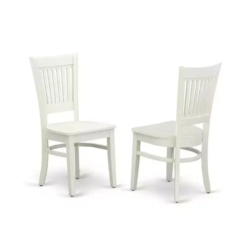 Set tavolo da pranzo rotondo in legno bianco, 3 pezzi, 2 posti