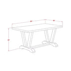 Set tavolo da pranzo rettangolare 5 pezzi Quercia Naturale e Celeste, 4 posti