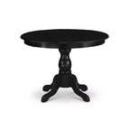 Set da pranzo rotondo nero a 5 pezzi, spazzolato, 4 posti