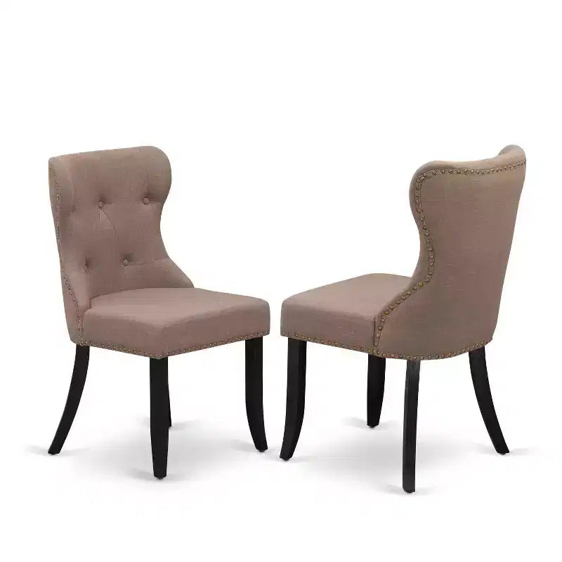 Set da pranzo rotondo nero a 5 pezzi, spazzolato, 4 posti