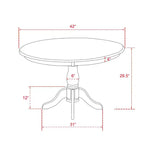 Set da pranzo rotondo nero a 5 pezzi, spazzolato, 4 posti