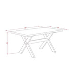 Set da pranzo rettangolare in rovere naturale, 3 pezzi con 2 panche, 4 posti