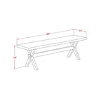 Set da pranzo rettangolare in rovere naturale, 3 pezzi con 2 panche, 4 posti
