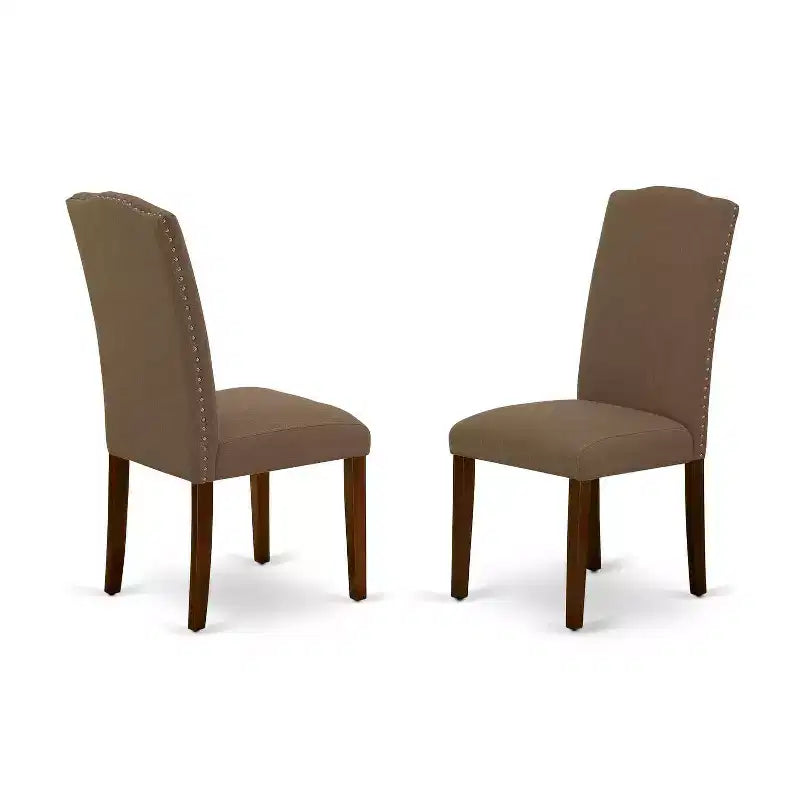 Set da pranzo in legno mogano marrone da 5 pezzi, 4 posti a sedere