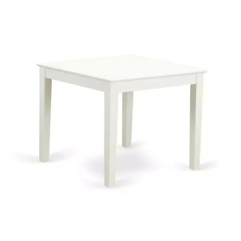 Set tavolo da pranzo rotondo in legno, 5 pezzi, 4 posti, gambe bianche e sedie in finta pelle grigia