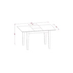Set da pranzo rotondo in mogano, legno ed ecopelle, 4 posti (5 pezzi)