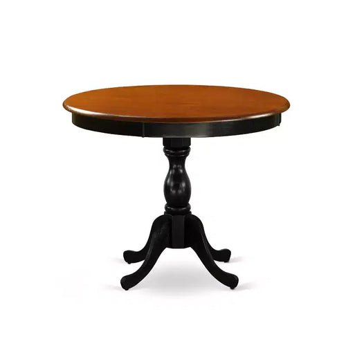 Set da Pranzo Rotondo 5 Pezzi Nero e Ciliegio, 4 Posti