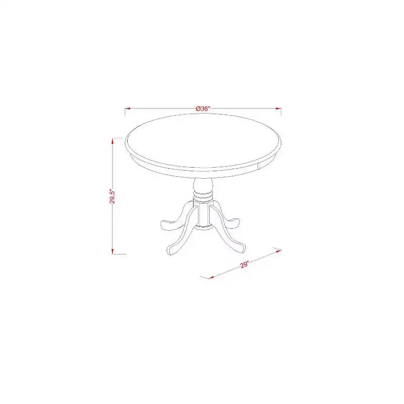 Set da Pranzo Rotondo 5 Pezzi Nero e Ciliegio, 4 Posti