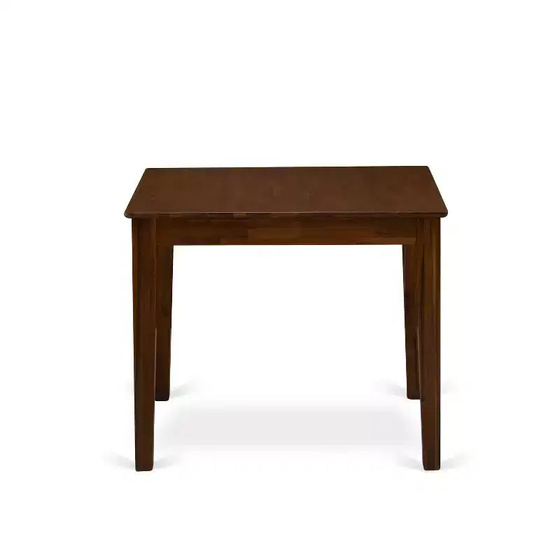 Set da pranzo da 3 pezzi in legno di noce massello, tavolo quadrato per 2 persone, sedie con braccioli in similpelle